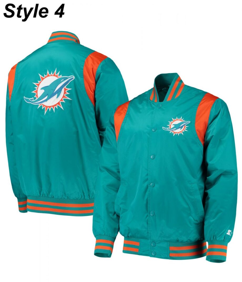Miami Dolphins Teal Green Bomber Jacket