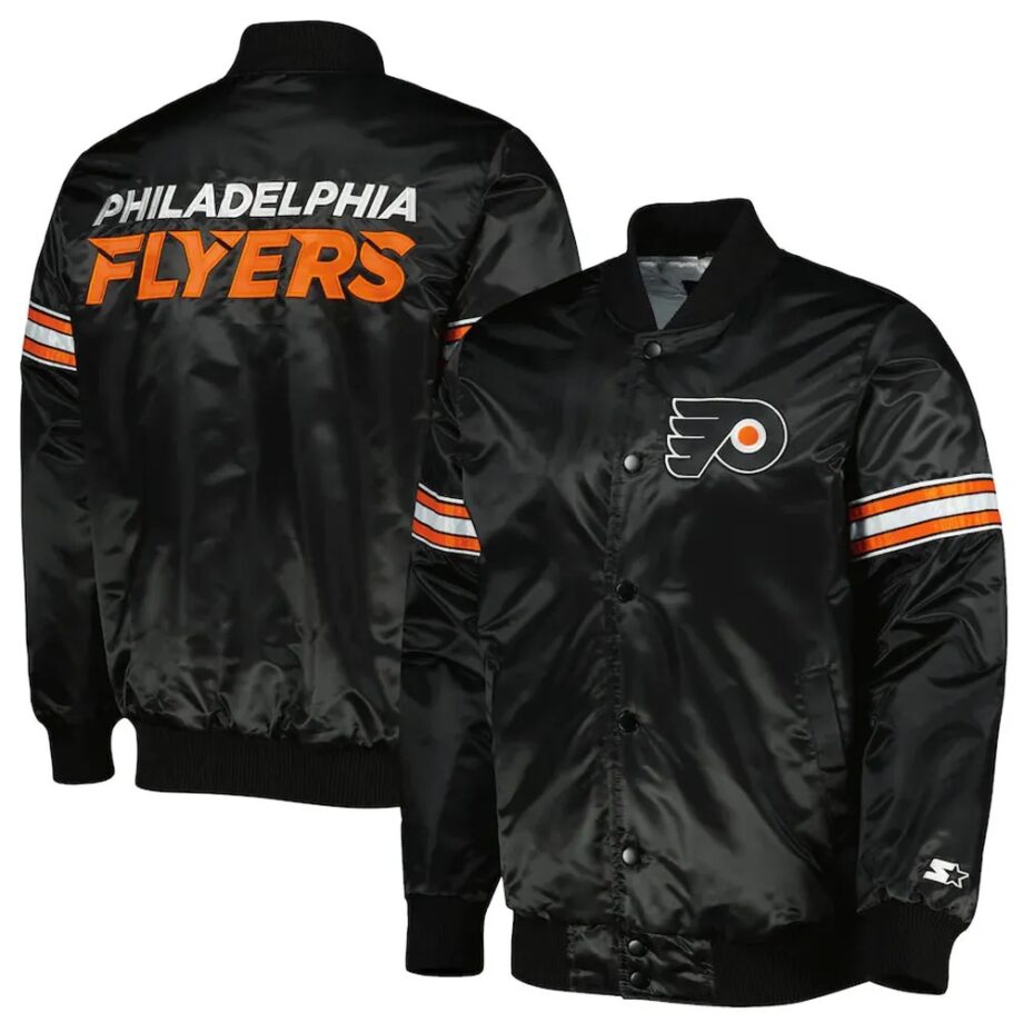 Philadelphia Flyers Orange and Black Satin Jacket