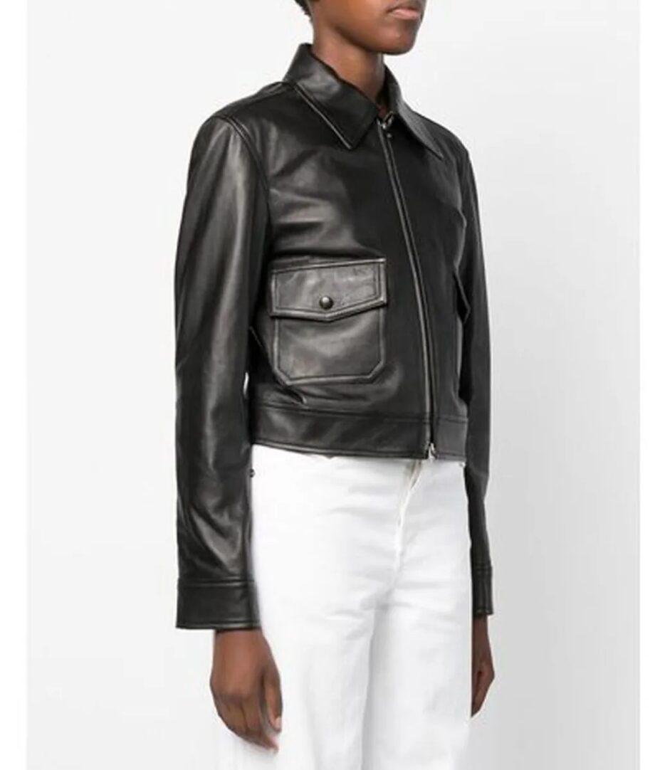 Crystal Reed Teen Wolf Season 1 Black Leather Jacket
