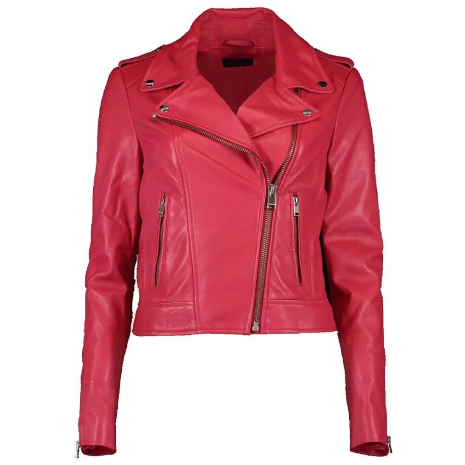 Hannah Brown Hot Pink Leather Jacket