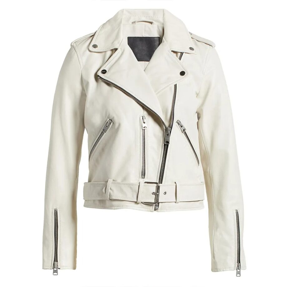 Gina Kirschenheiter Off White Leather Jacket