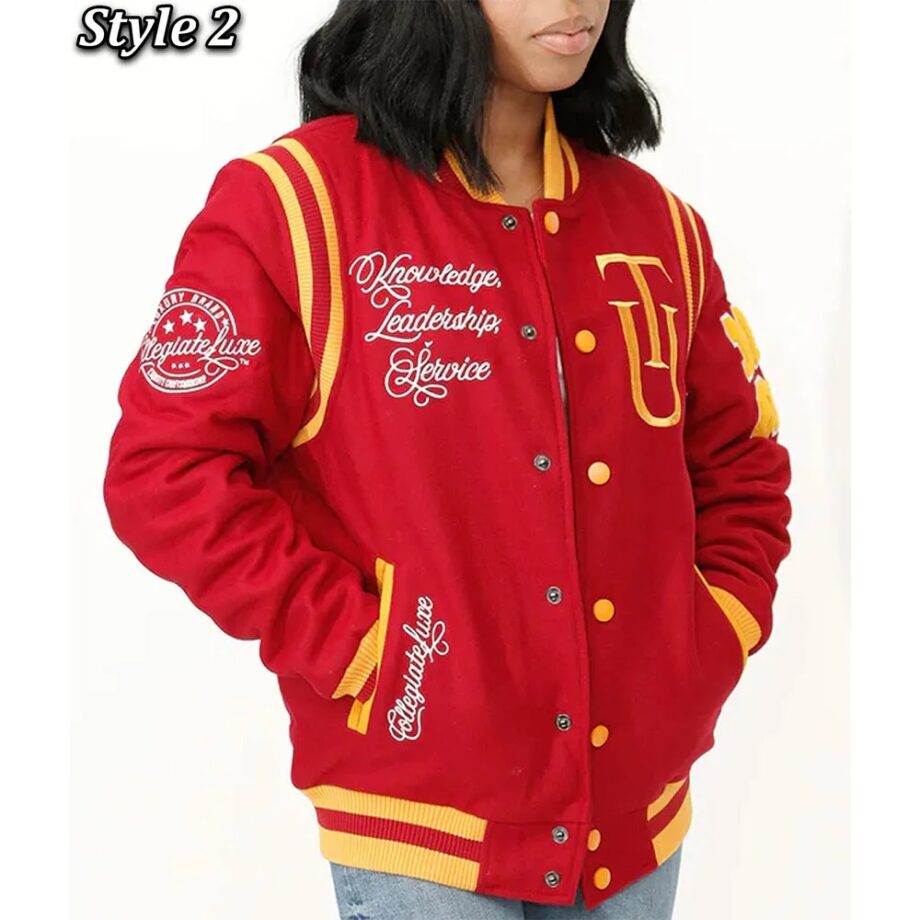 Tuskegee University Red Varsity Wool Jacket