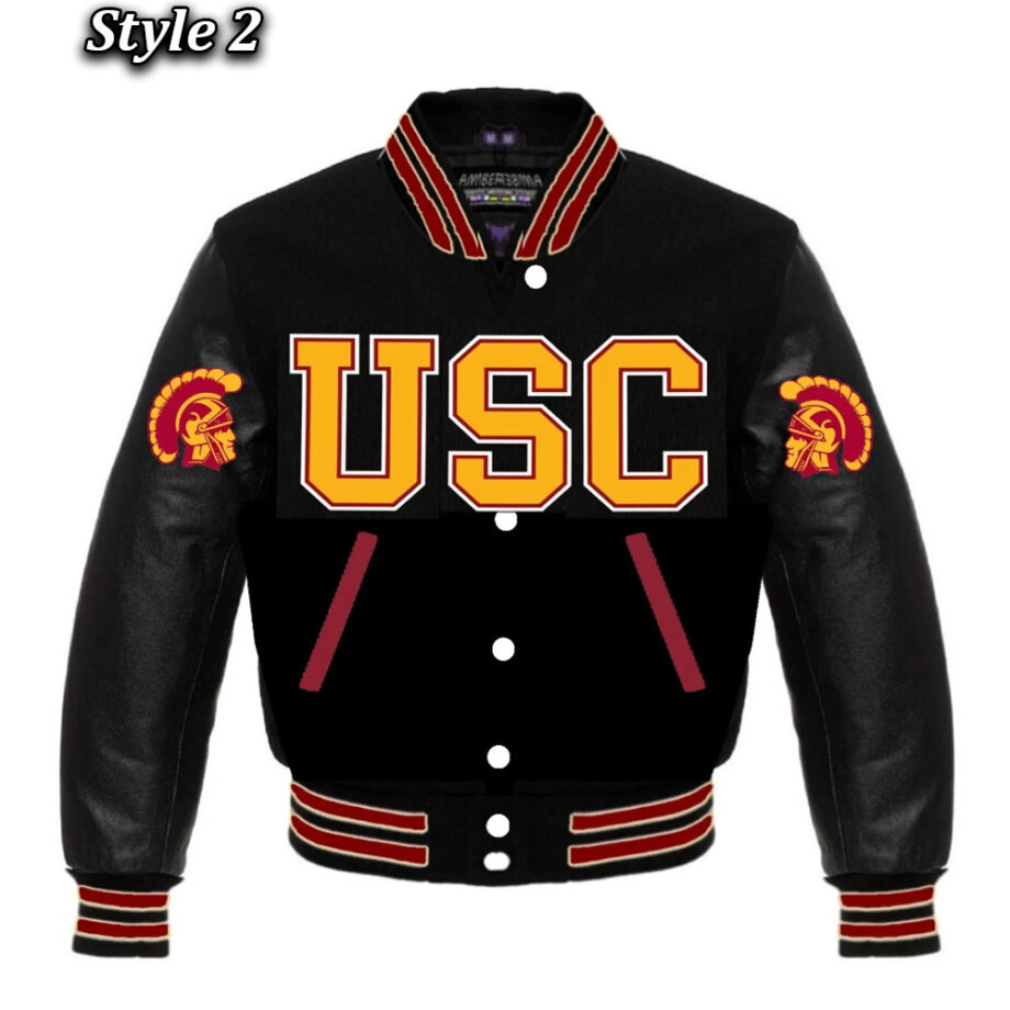 University of Southern California Red and Gold Varsity Jacket