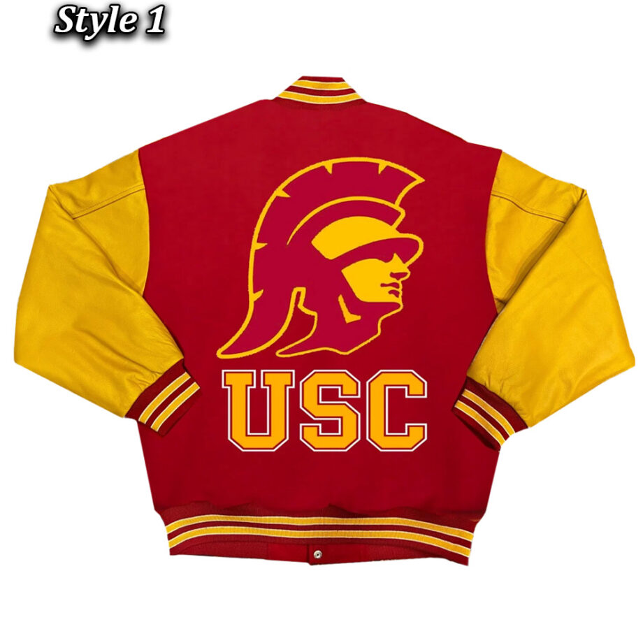 University of Southern California Red and Gold Varsity Jacket