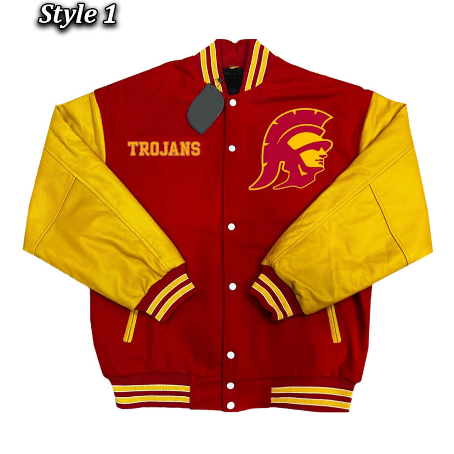 University of Southern California Red and Gold Varsity Jacket