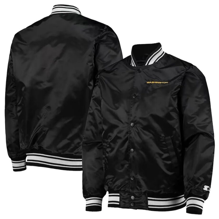 Washington Commanders Black Satin Locker Room Jacket