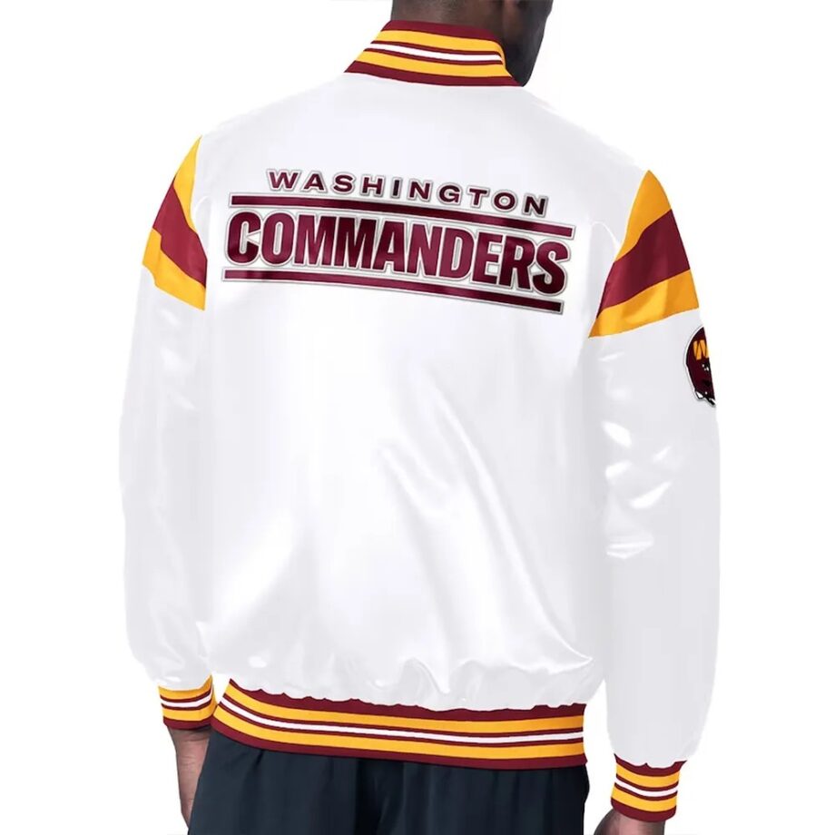 Washington Commanders White Satin Jacket