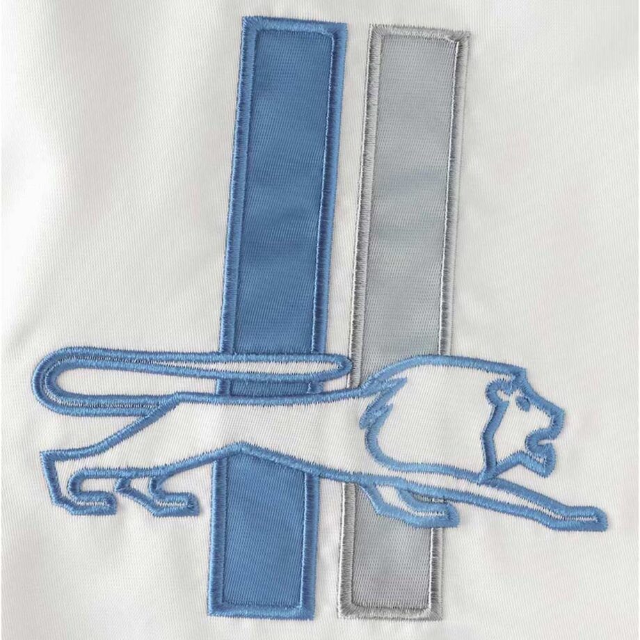 White Detroit Lions Throwback D-Line Satin Jacket