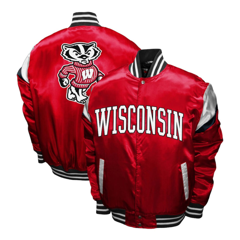 Wisconsin Badgers Power Red Satin Jacket
