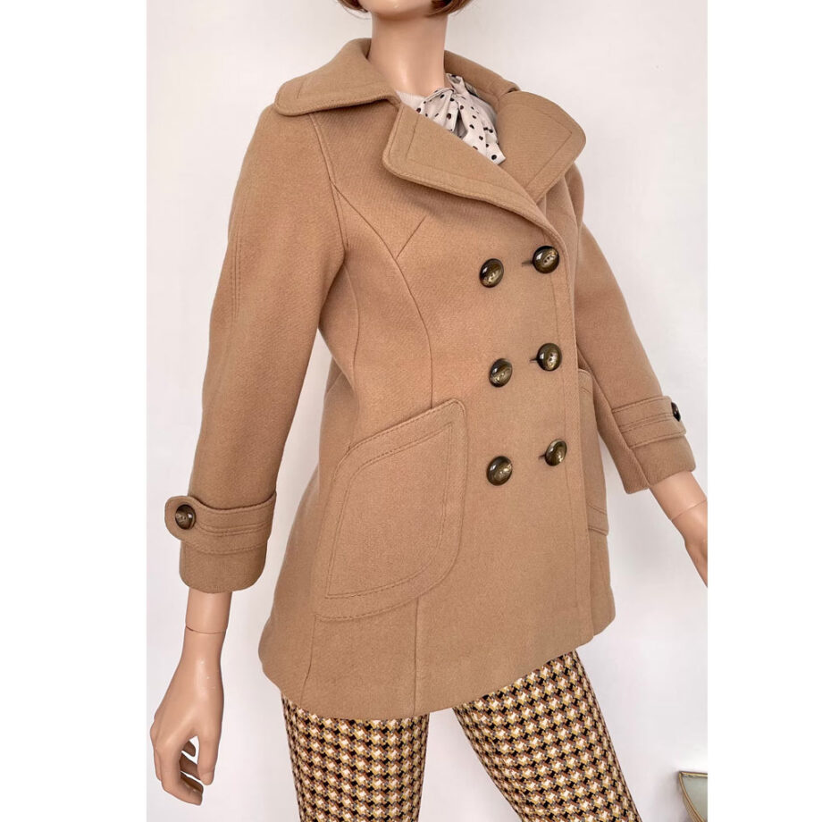 Vintage 1960s Brown Wool Peacoat for Women