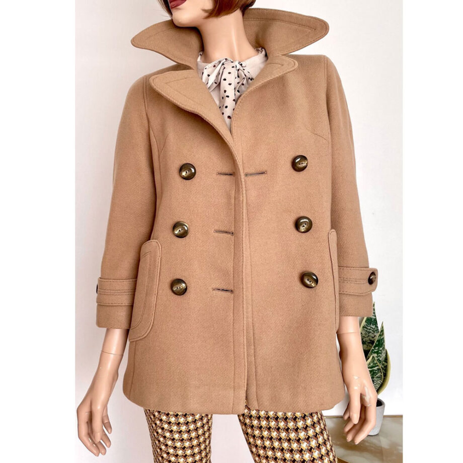 Vintage 1960s Brown Wool Peacoat for Women