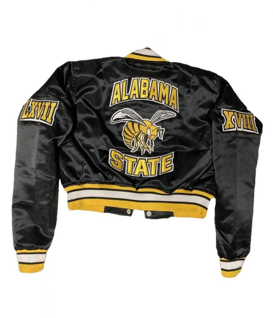 Womens Alabama State University Cropped Black Jacket