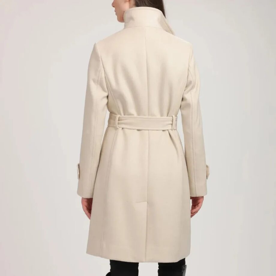 Women Stand Collar Brenna Red Wool Coat