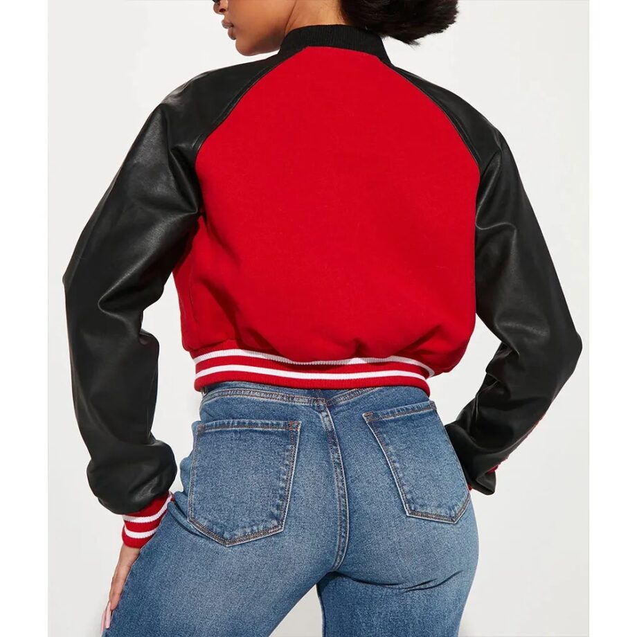 Women Chicago Bulls Cropped Varsity Jacket