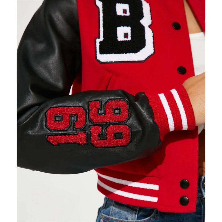 Women Chicago Bulls Cropped Varsity Jacket
