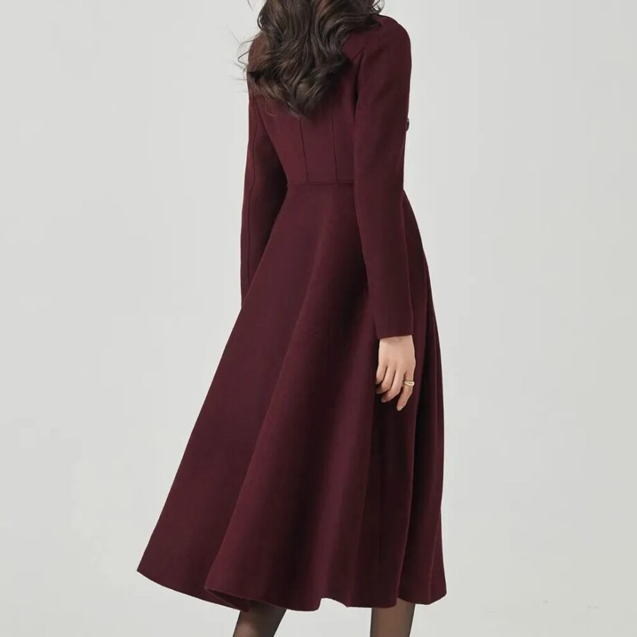 Women Swing Double Breasted Wool Coat