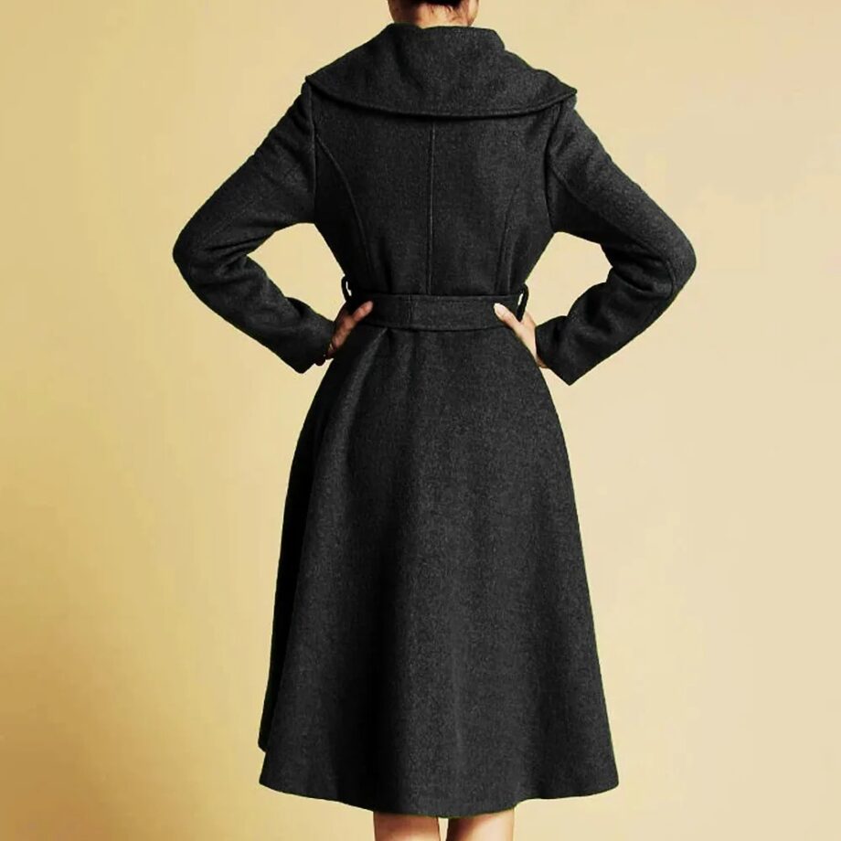 Women Feminine Swing Fit and Flare Wool Coat