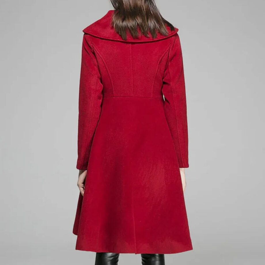 Women Feminine Swing Fit and Flare Wool Coat