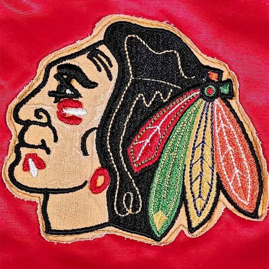 Vintage 80s Chicago Blackhawks Red Bomber Jacket