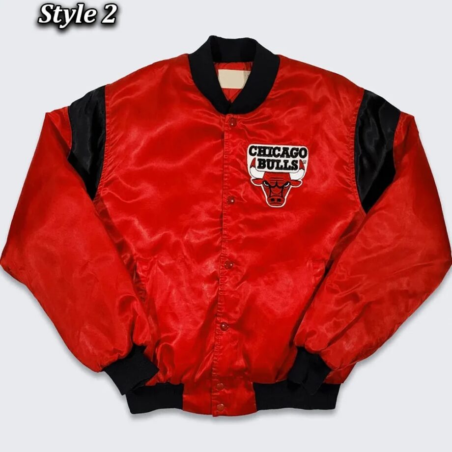 80s Chicago Bulls Red Bomber Jacket