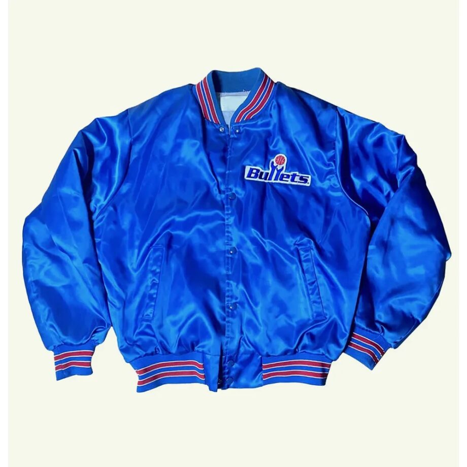 Vintage 80s Washington Bullets Blue Jacket