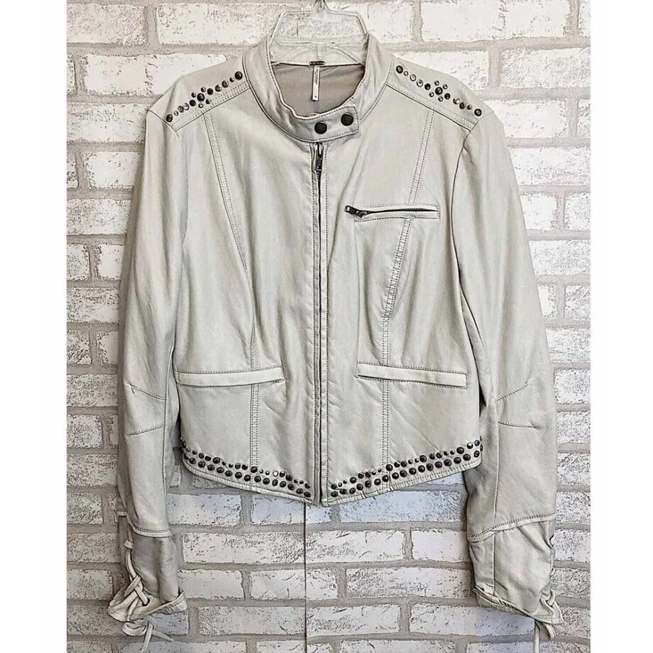 Pretty Little Liars S05 Sasha Pieterse White Leather Jacket