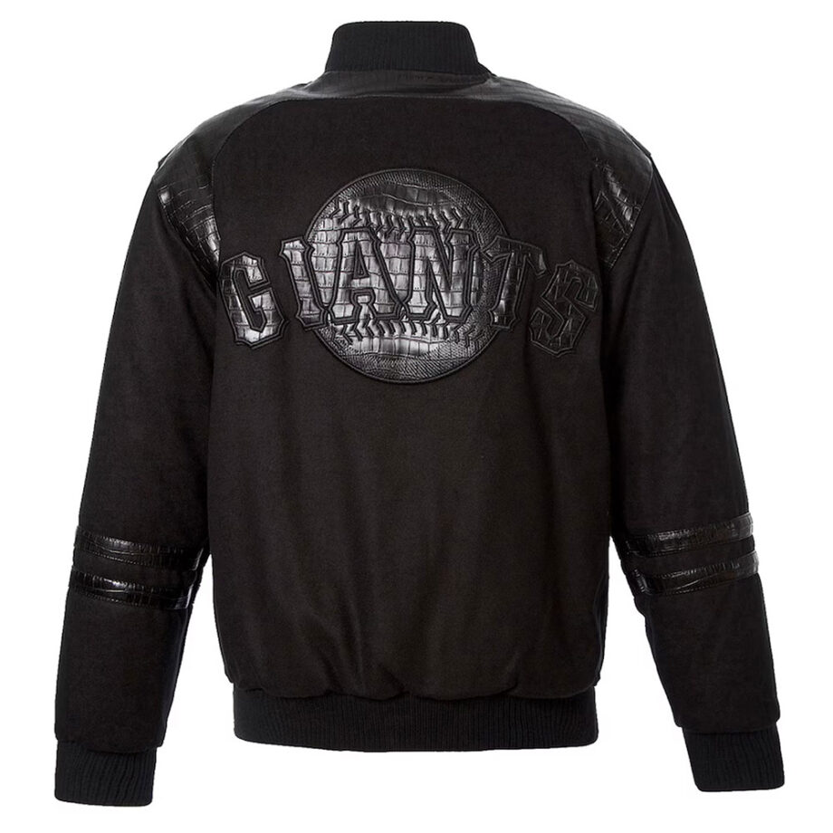 Alligator San Francisco Giants Logo Embroidered Black Wool Jacket