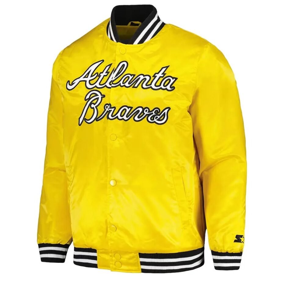 Atlanta Braves Gold Cross Bronx Varsity Jacket