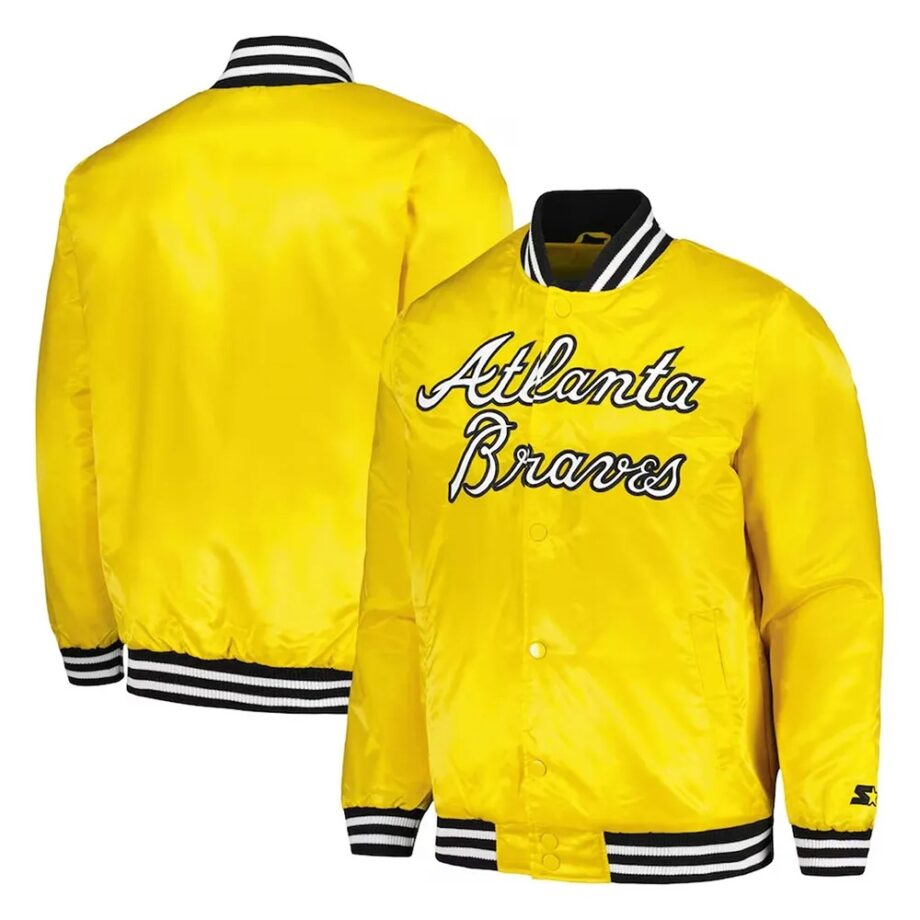 Atlanta Braves Gold Cross Bronx Varsity Jacket