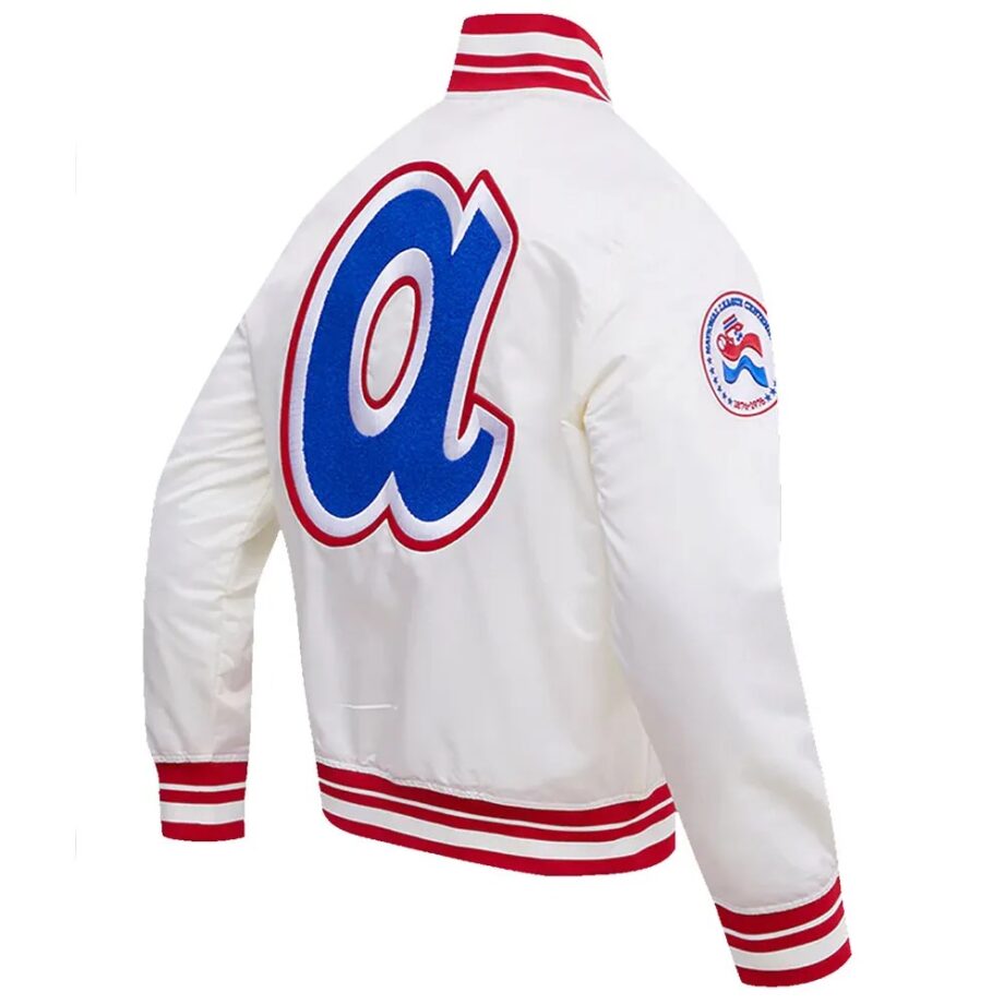 Atlanta Braves Retro Classic Rib White Satin Jacket