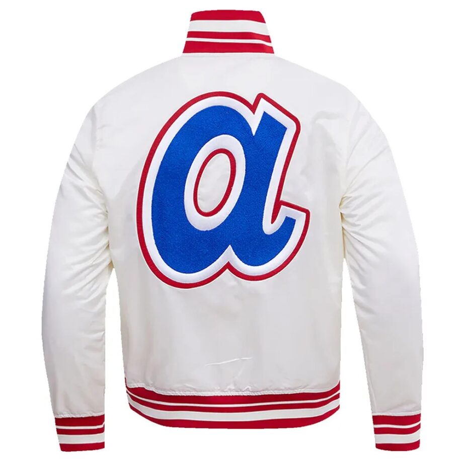 Atlanta Braves Retro Classic Rib White Satin Jacket