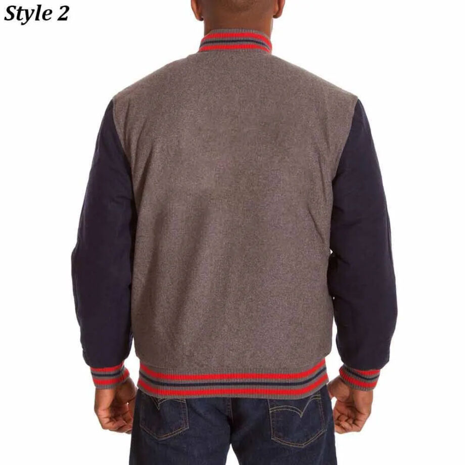 Atlanta Braves Varsity Gray & Navy Wool Jacket