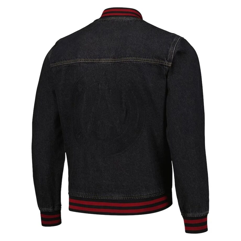Atlanta United FC Black Denim Bomber Jacket