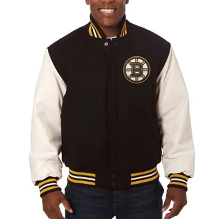 Boston Bruins Black & Yellow Wool Varsity Jacket