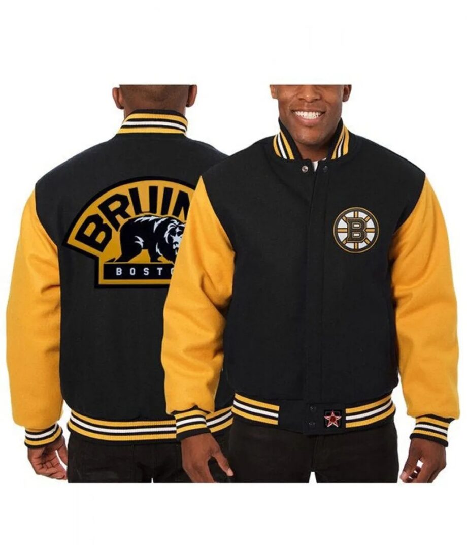 Boston Bruins Black & Yellow Wool Varsity Jacket