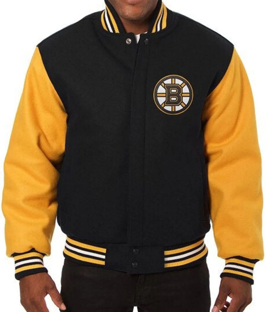 Boston Bruins Black & Yellow Wool Varsity Jacket