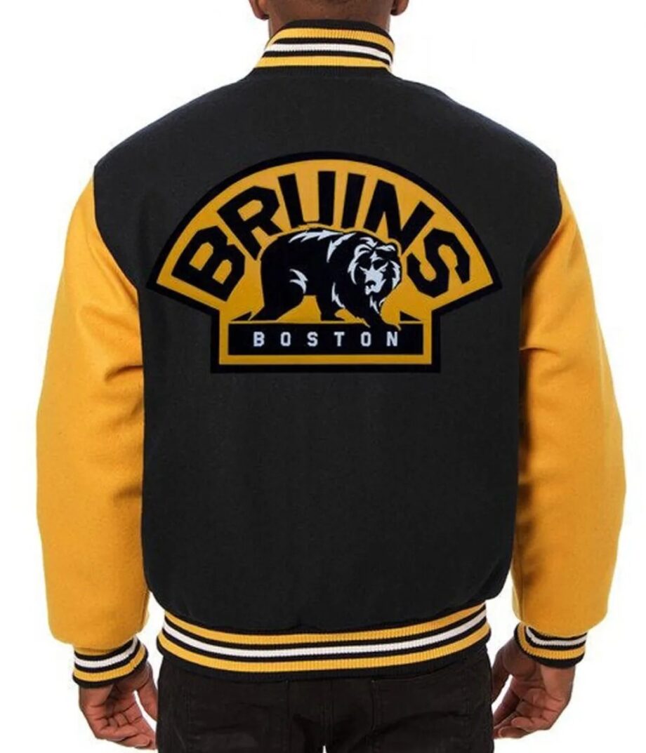 Boston Bruins Black & Yellow Wool Varsity Jacket