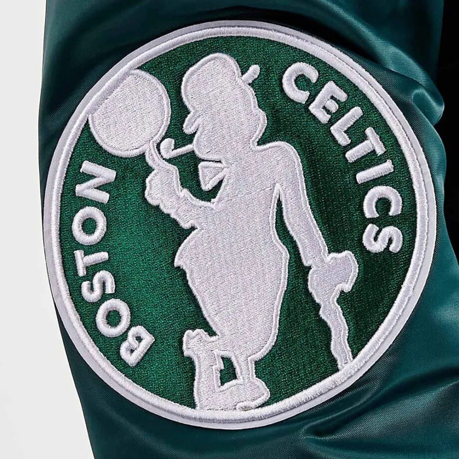 Mash Up Boston Celtics Green Satin Jacket