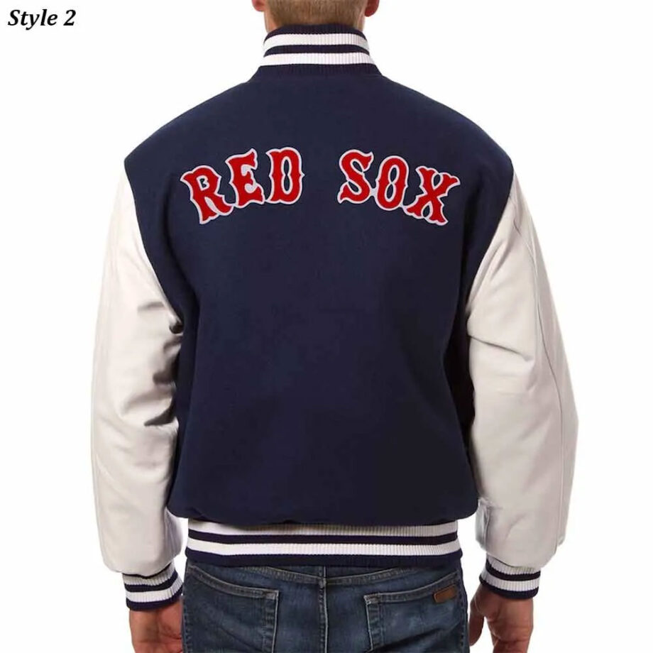 Boston Red Sox Navy and White Varsity Jacket