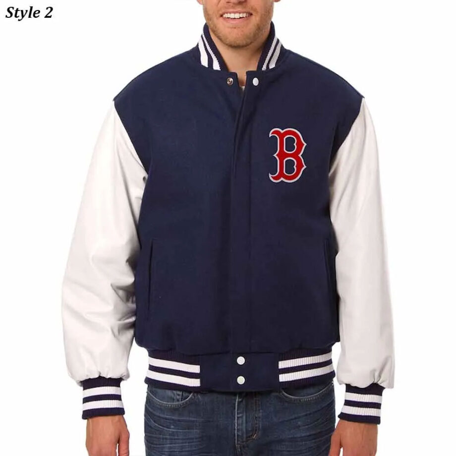 Boston Red Sox Navy and White Varsity Jacket