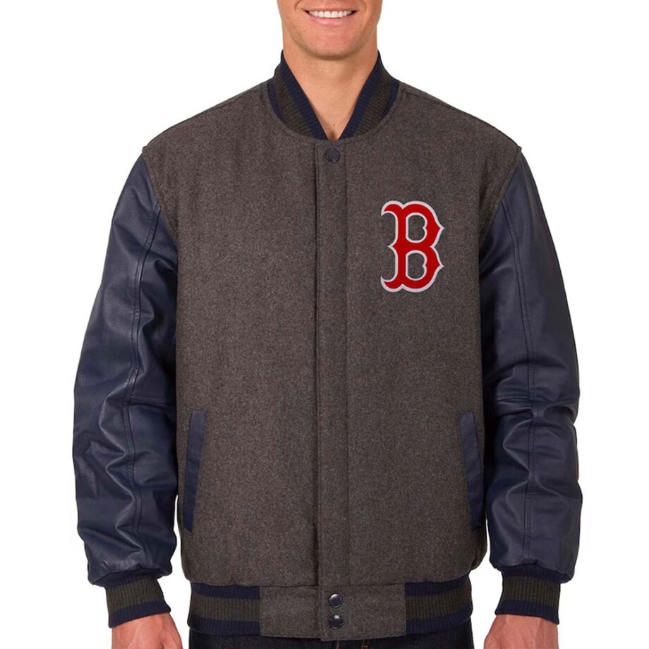 Boston Red Sox Charcoal & Navy Varsity Jacket
