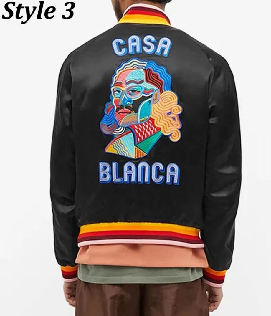 Embroidered Casablanca Souvenir Bomber Jacket