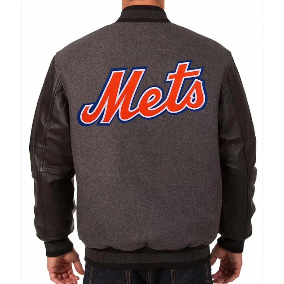 New York Mets Charcoal/Black Varsity Jacket