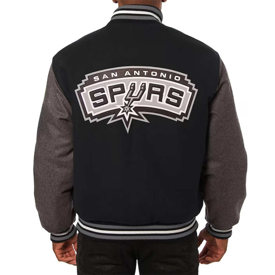 San Antonio Spurs Charcoal/Black Varsity Wool Jacket