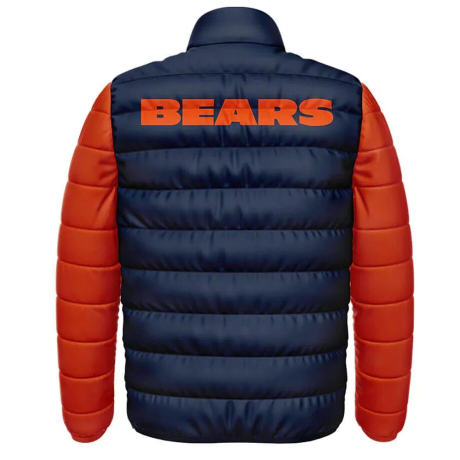 Chicago Bears Navy & Orange Puffer Jacket