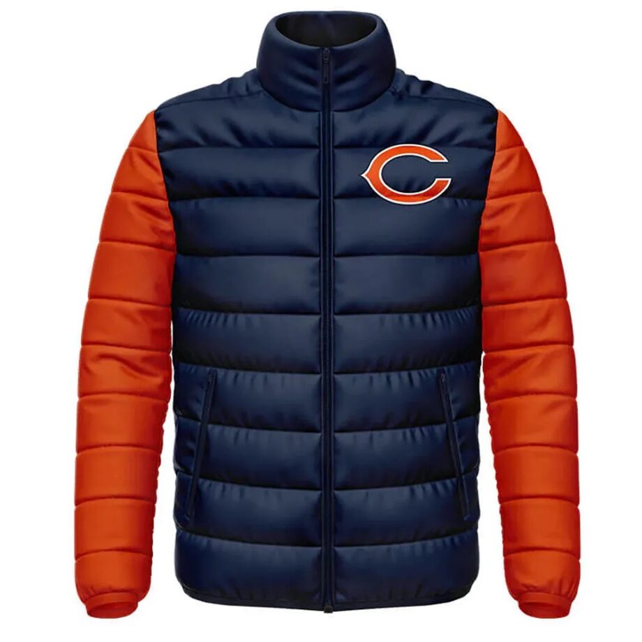 Chicago Bears Navy & Orange Puffer Jacket