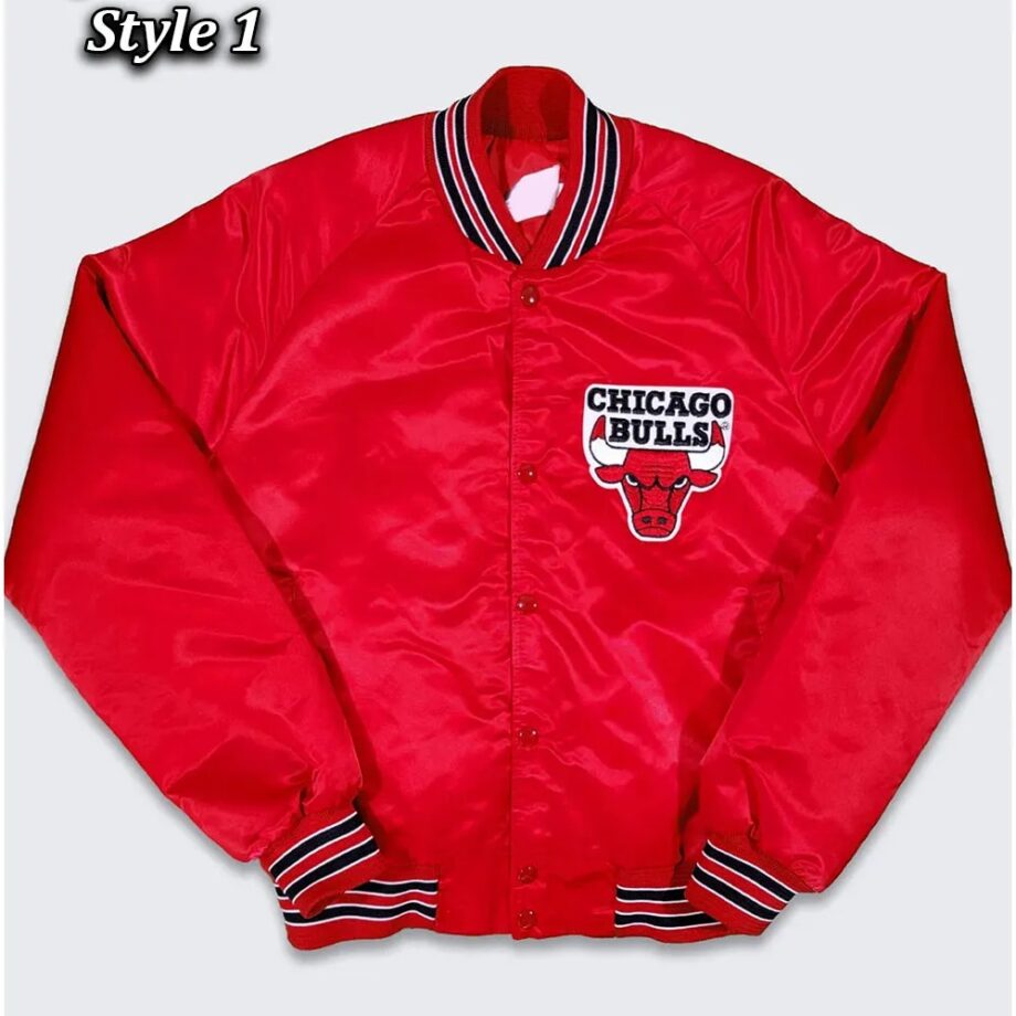 80s Chicago Bulls Red Bomber Jacket