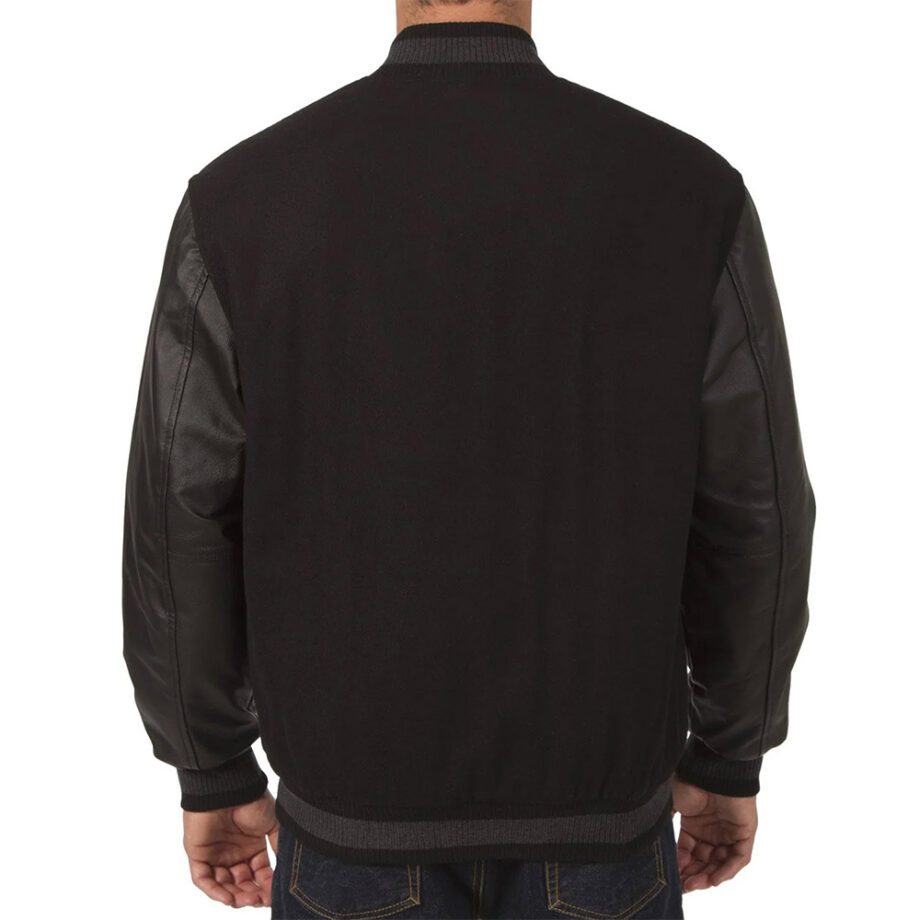 Chicago Cubs Varsity Black Wool & Leather Jacket