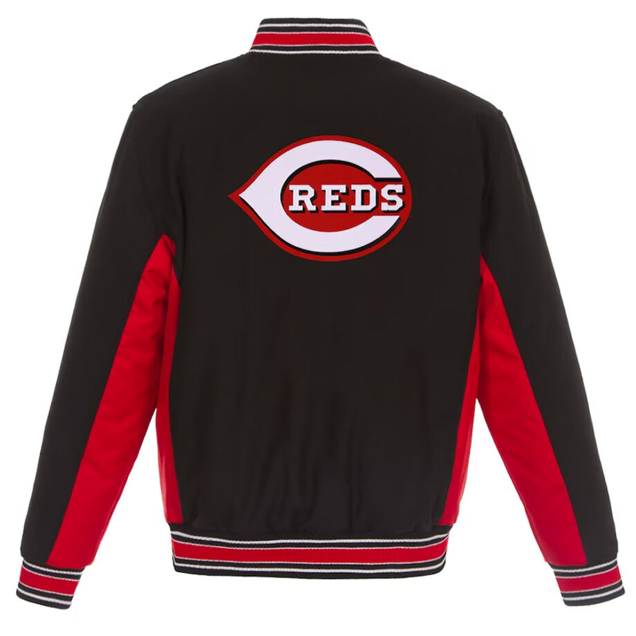 Cincinnati Reds Black & Red Varsity Wool Jacket