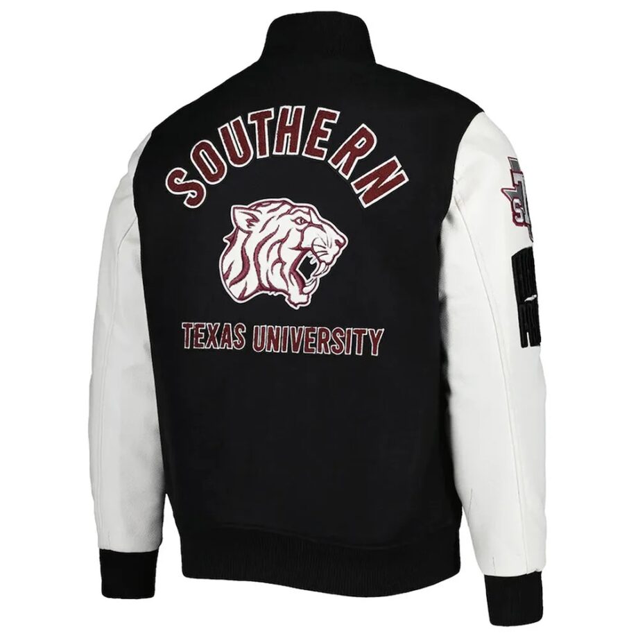 Classic Texas Southern Tigers Black & White Varsity Jacket